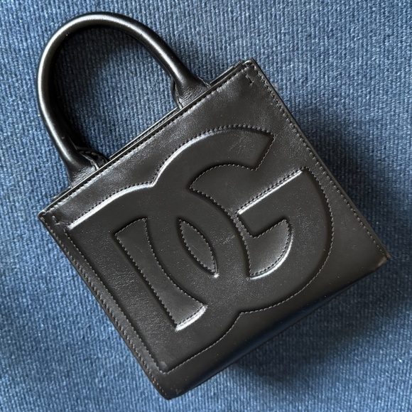 Dolce & Gabbana Mini Top Handle Bag DG Daily Shopper D&G Tote Bag Black Calfskin - Picture 8 of 16
